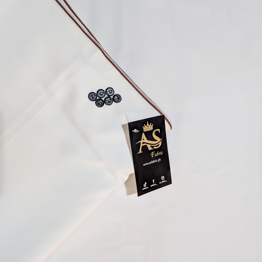 8 Pond Boski Off white Fabric | Unstitched Premium Boski for Men | AS Fabric