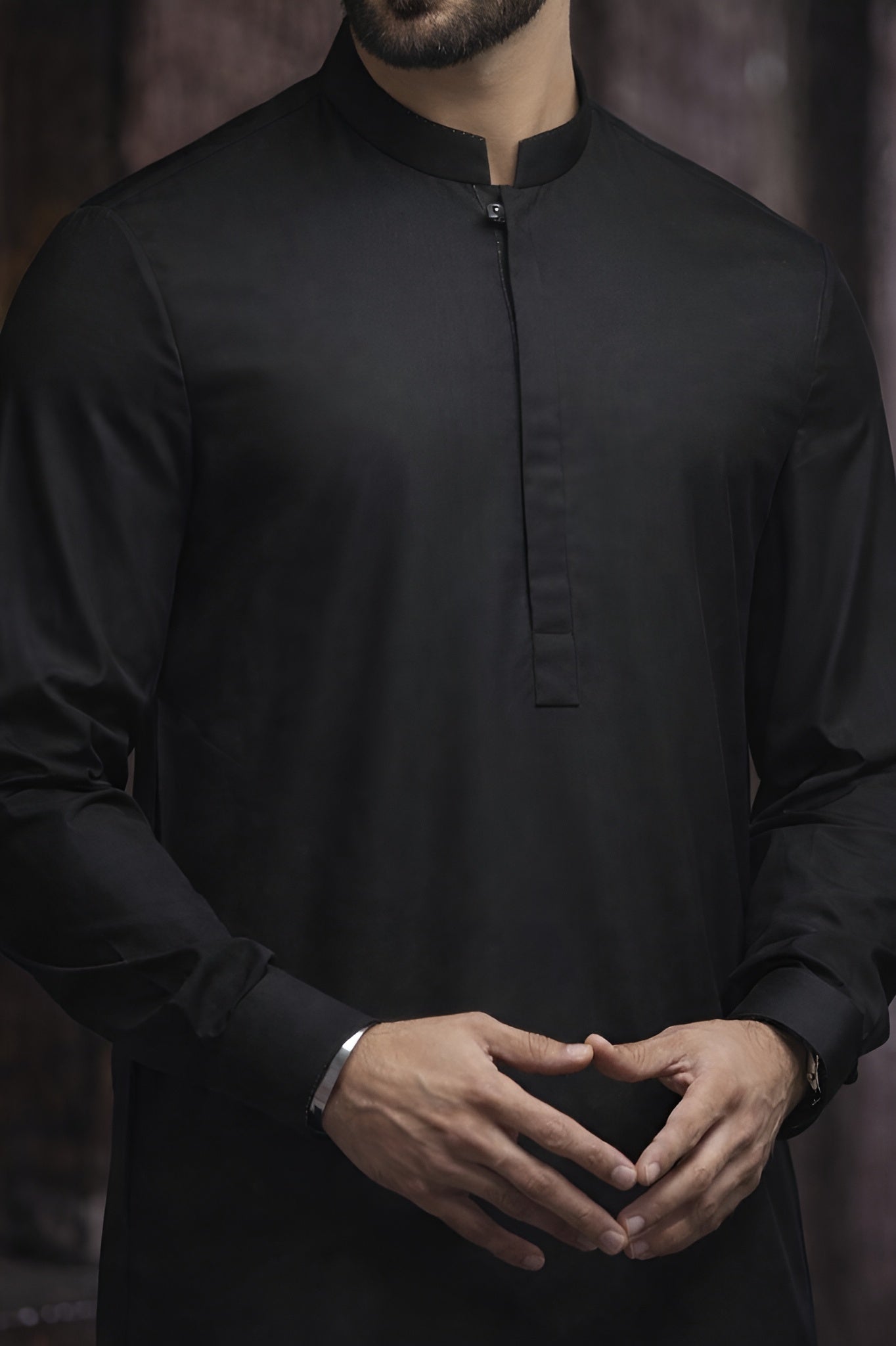 Unstitched Wash & Wear Black Fabric for Men | Premium Suiting | AS Fabric